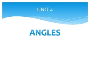 UNIT 4 Angles Identifying angles Page 126 129