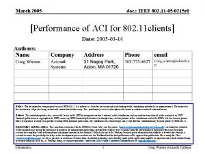 March 2005 doc IEEE 802 11 050215 r