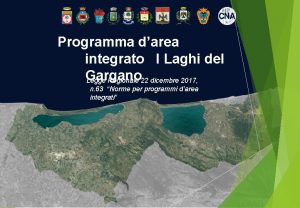 Programma darea integrato I Laghi del Gargano Legge