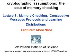 On necessary and sufficient cryptographic assumptions the case