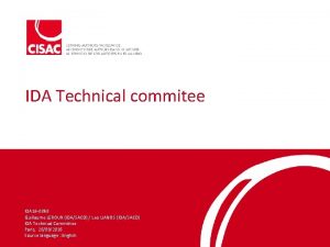IDA Technical commitee IDA 16 0868 Guillaume LEROUX