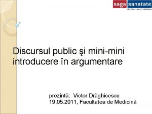 Discursul public i minimini introducere n argumentare prezint