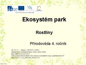 Ekosystm park Rostliny Prodovda 4 ronk OP VK