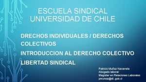 ESCUELA SINDICAL UNIVERSIDAD DE CHILE DRECHOS INDIVIDUALES DERECHOS