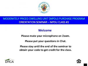 Mpdu orientation seminar registration