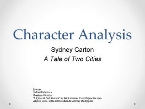 Character sketch of sydney carton