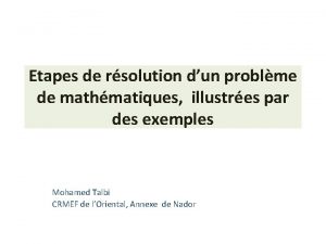 Etapes de rsolution dun problme de mathmatiques illustres