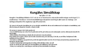 Kunglvs Simsllskap Nu fyller vi 50 r Kunglvs