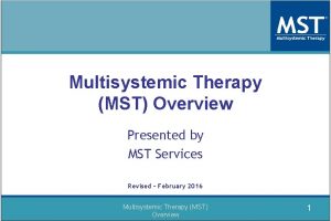 Multisystemic therapy manual