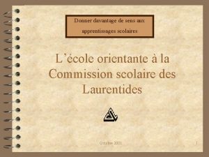 Donner davantage de sens aux apprentissages scolaires Lcole