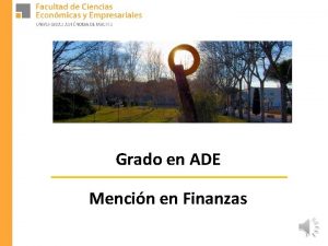 Grado en ADE Mencin en Finanzas 1 Orientacin