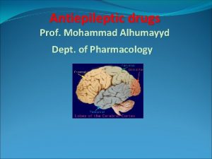 Antiepileptic drugs Prof Mohammad Alhumayyd Dept of Pharmacology