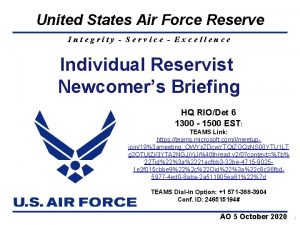 United States Air Force Reserve Integrity Service Excellence