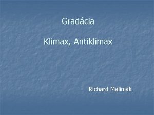 Klimax antiklimax