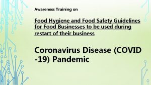 Awareness Training on Food Hygiene and Food Safety
