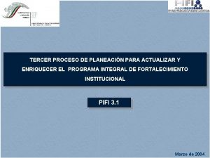 TERCER PROCESO DE PLANEACIN PARA ACTUALIZAR Y ENRIQUECER