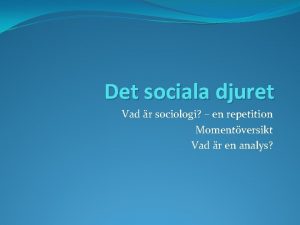 Det sociala djuret