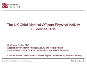 Chief medical officers physical activity guidelines