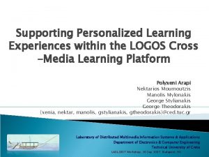 Supporting Personalized Learning Experiences within the LOGOS Cross