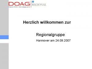 Herzlich willkommen zur Regionalgruppe Hannover am 24 09