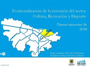 Territorializacin de la inversin del sector Cultura Recreacin