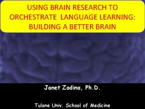 USING BRAIN RESEARCH TO ORCHESTRATE LANGUAGE LEARNING BUILDING