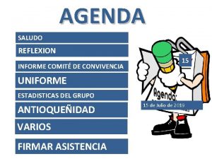 AGENDA SALUDO REFLEXION INFORME COMIT DE CONVIVENCIA 15