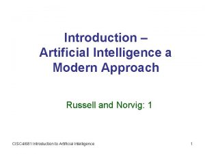 Introduction Artificial Intelligence a Modern Approach Russell and