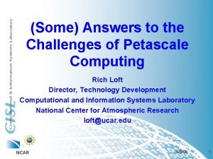 Some Answers to the Challenges of Petascale Computing