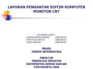 Pengertian monitor crt