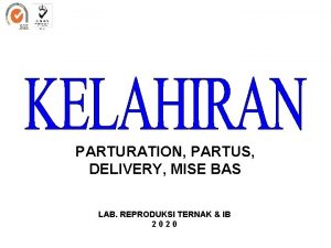 PARTURATION PARTUS DELIVERY MISE BAS LAB REPRODUKSI TERNAK