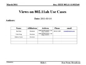 March 2011 doc IEEE 802 11 110323 r