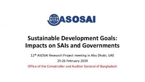 Sustainable Development Goals Impacts on SAIs and Governments