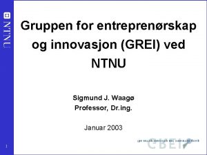 Gruppen for entreprenrskap og innovasjon GREI ved NTNU