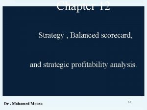 Strategic profitability analysis