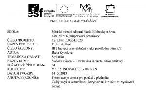 Slohov cvien Jaromr Nohavica Kometa Slon hbitovy dvojit