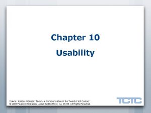 Chapter 10 Usability Dobrin Keller Weisser Technical Communication