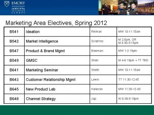 Marketing Area Electives Spring 2012 B 541 Ideation