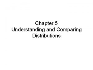 Chapter 5 Understanding and Comparing Distributions Example The