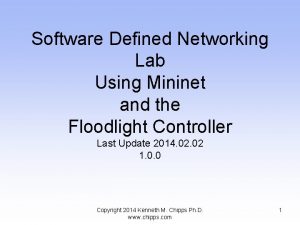 Software Defined Networking Lab Using Mininet and the