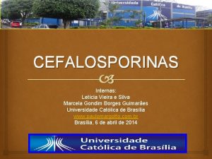 CEFALOSPORINAS Internas Letcia Vieira e Silva Marcela Gondim