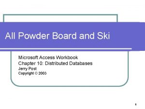 All Powder Board and Ski Microsoft Access Workbook