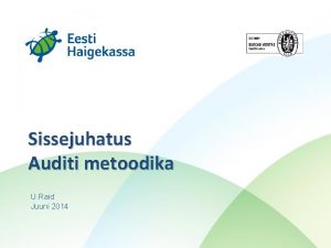 Sissejuhatus Auditi metoodika U Raid Juuni 2014 AJAKAVA