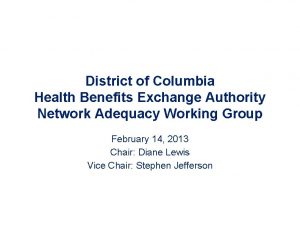 District of Columbia Health Benefits Exchange Authority Network