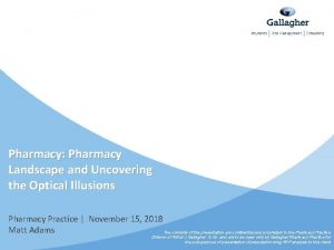 Pharmacy Pharmacy Landscape and Uncovering the Optical Illusions