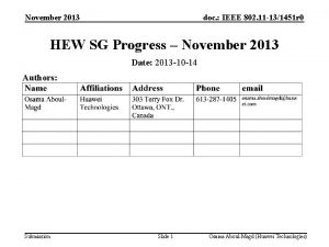 November 2013 doc IEEE 802 11 131451 r