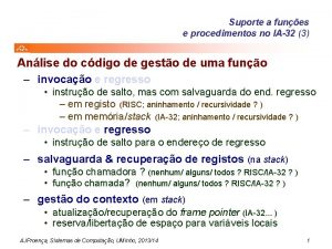 Suporte a funes e procedimentos no IA32 3