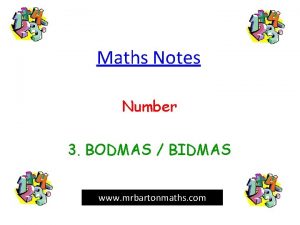 Maths Notes Number 3 BODMAS BIDMAS www mrbartonmaths