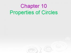 Chapter 10 properties of circles