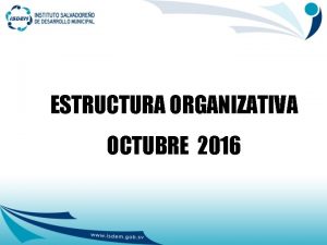 ESTRUCTURA ORGANIZATIVA OCTUBRE 2016 Organigrama Institucional del ISDEM